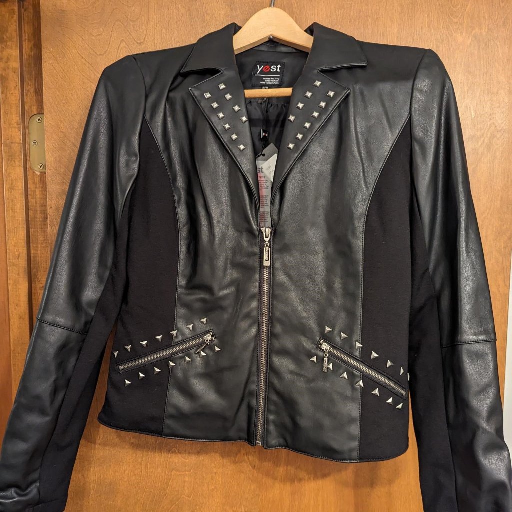 Nwt, Yest Black Jacket, Size 6, 55% Polyurethane/45% Polyester